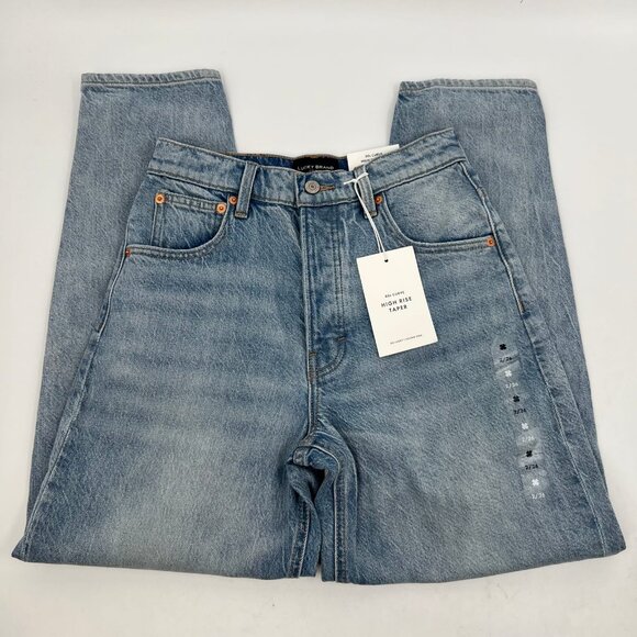 Lucky Brand Blue Light Wash 80s Curve High Rise Tapered Jeans | New With Tags - Picture 5 of 11